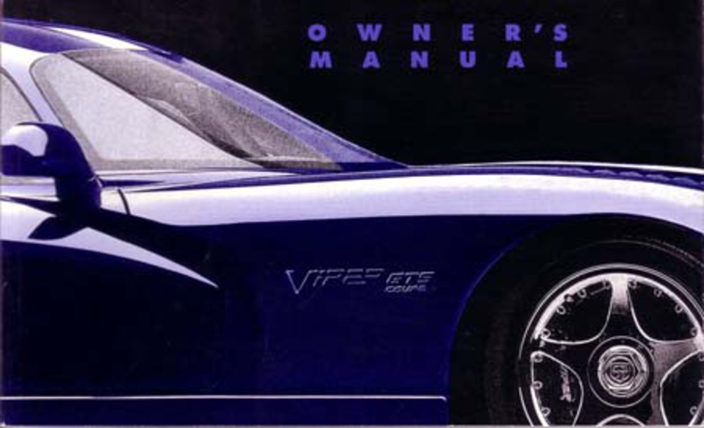 1996 Dodge Viper GTS Coupe Owner's Manual