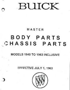 1940–1963 Buick All Models Parts Book