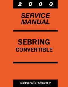 2000 Chrysler Sebring Convertible Factory Shop Service Manual