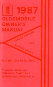 1987 Oldsmobile Cutlass Salon, Cutlass Supreme Owner's Manual