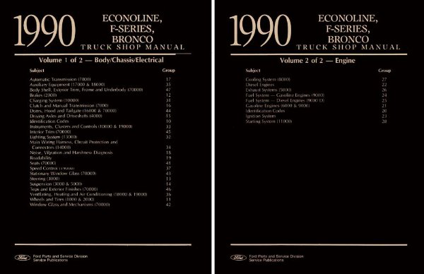 1990 Ford Truck F-150, F-250, F-350, Econoline Factory Shop Service Manual