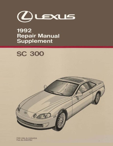 1992 Lexus SC 300 Factory Shop Service Manual
