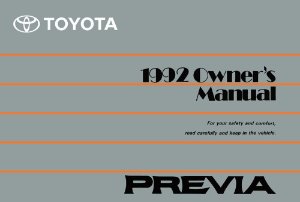 1992 Toyota Previa Owner's Manual