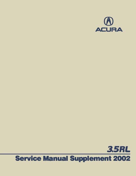 2002 Acura 3.5RL Factory Shop Service Manual