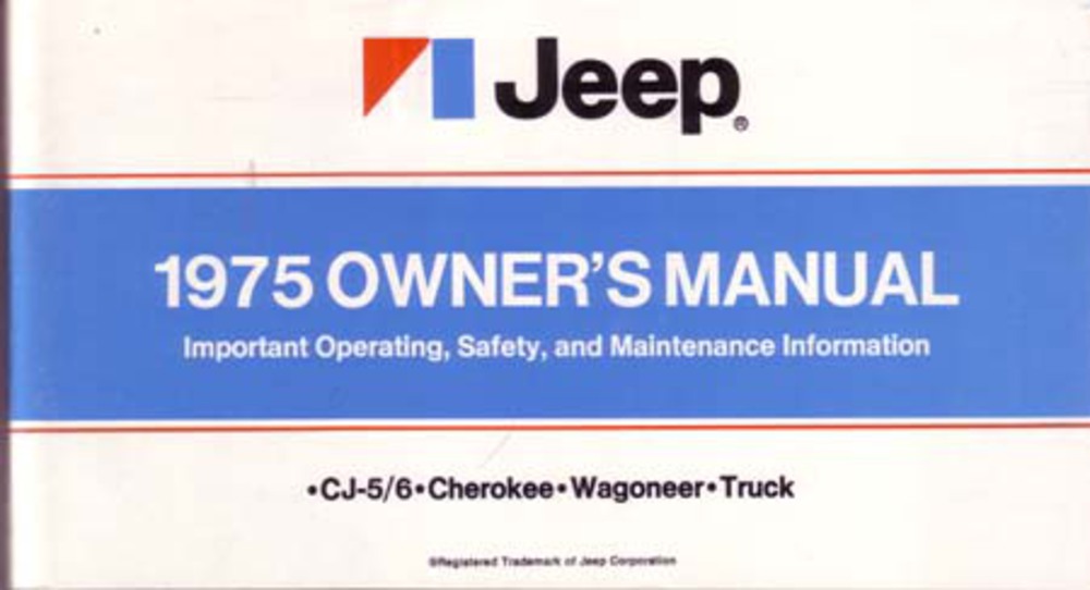 1975 Jeep Owners Manual User Guide