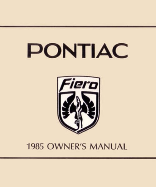 1985 Pontiac Fiero Owner's Manual