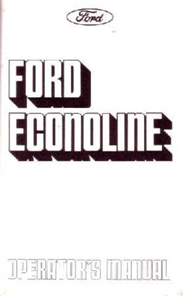 1975 Ford Econoline Owner's Manual