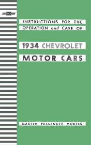 1934 Chevrolet Master Passender Models Owner's Manual