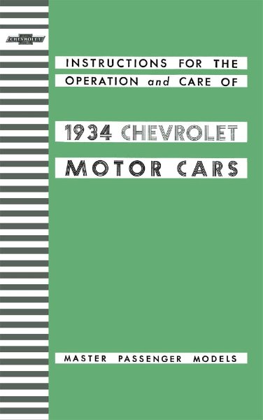 1934 Chevrolet Master Passender Models Owner's Manual