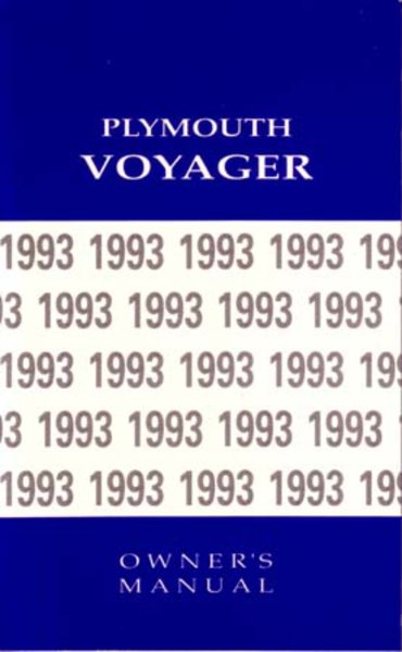 1993 Plymouth Voyager Owner's Manual