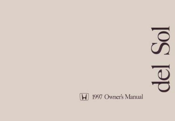 1997 Honda Del Sol Owner's Manual
