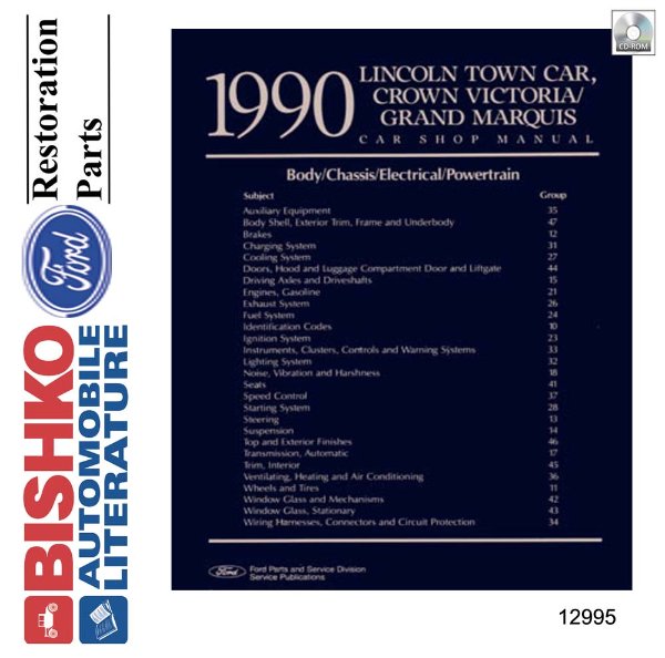 1990 Ford Crown Victoria, Town Car, Grand Marquis Factory Shop Service Manual