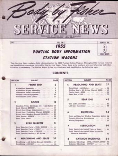 1955 Pontiac Station Wagon Factory Shop Service Manual