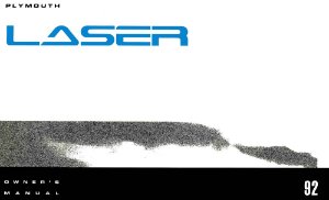 1992 Plymouth Laser Owner's Manual