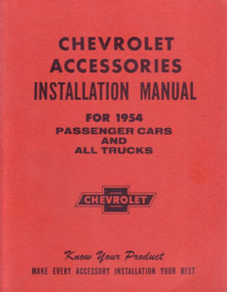 1954 Chevrolet All Car Models Factory Shop Service Manual