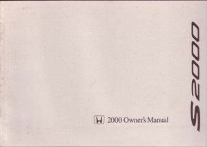 2000 Honda S2000 Owner's Manual