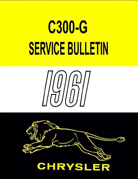 1961 Chrysler 300 Factory Shop Service Manual