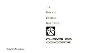 1994 Chrysler Concorde Owner's Manual