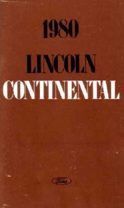 1980 Lincoln Continental, Town Car Owner's Manual
