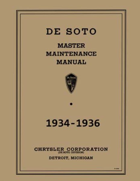 1934–1936 Desoto All Models Factory Shop Service Manual