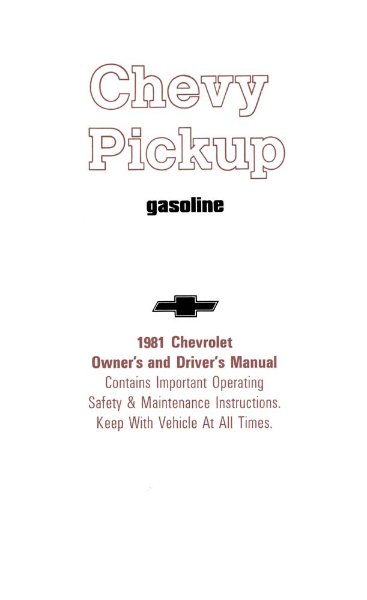 1981 Chevrolet All Models Owner's Manual