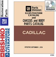 1970-75 CADILLAC Body & Chassis, Text & Illustration Parts Book sample image