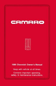 1986 Chevrolet Camaro Owner's Manual