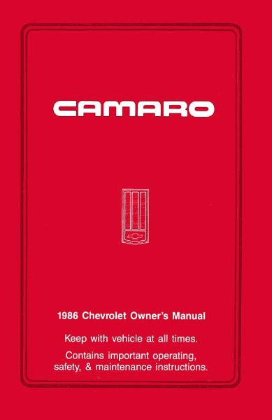 1986 Chevrolet Camaro Owner's Manual