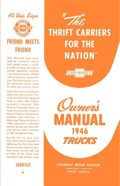 1946 Chevrolet Pickup Owner's Manual