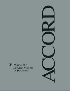 1998–2000 Honda Accord V6 Engine Factory Shop Service Manual