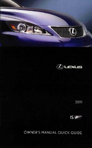 2011 Lexus ISF Owner's Manual