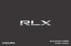 2019 Acura RLX SPORT HYBRID Owner's Manual