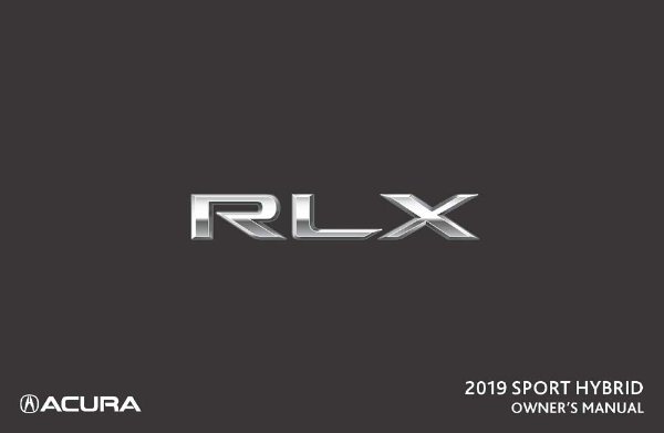 2019 Acura RLX SPORT HYBRID Owner's Manual