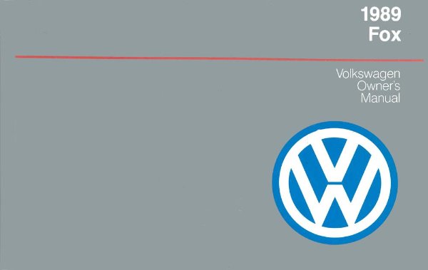 1989 Volkswagen Fox Owner's Manual