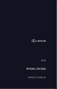 2025 Lexus RX 350H, RX 500H Owner's Manual
