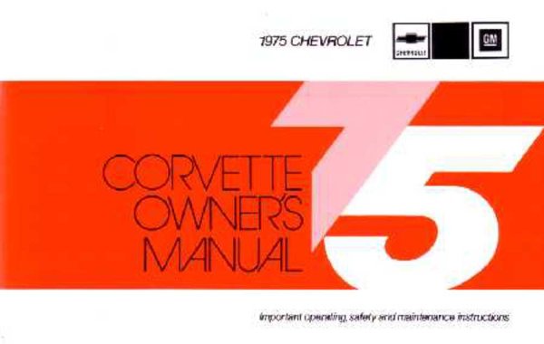 1975 Chevrolet Corvette Owner's Manual