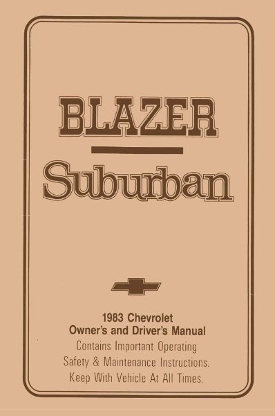 1983 Chevrolet Blazer, Suburban Owner's Manual