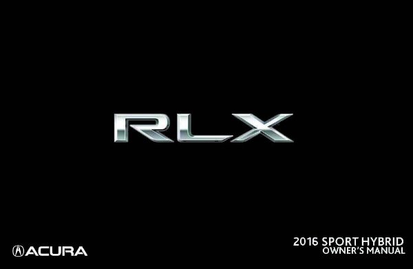 2016 Acura RLX HYBRID Owner's Manual