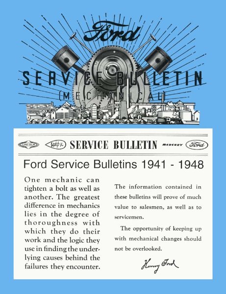 1941–1948 Ford Service Bulletins Factory Shop Service Manual