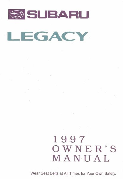 1997 Subaru Legacy Owner's Manual
