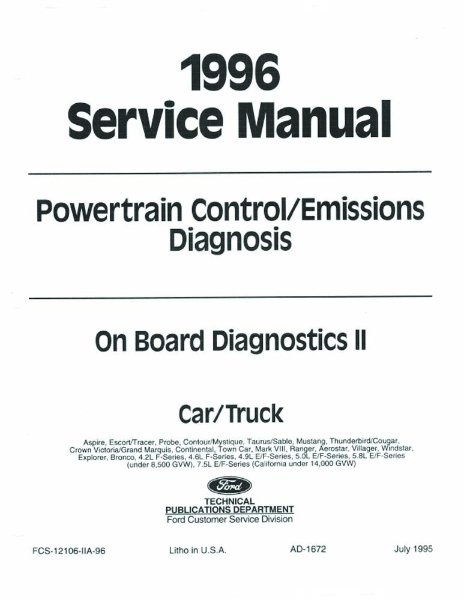 1984 Ford Lincoln Mercury Emissions Diagnostic Procedures Manual Guide