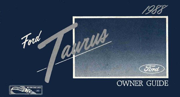 1988 Ford Taurus Owner's Manual
