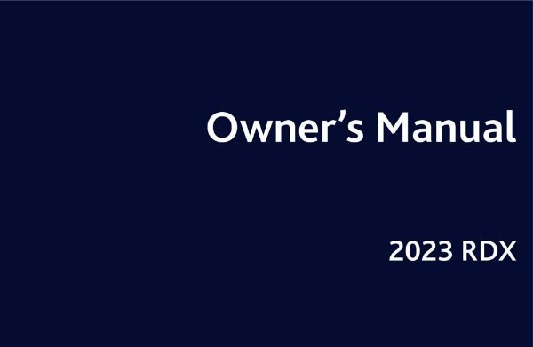 2023 Acura RDX Owner's Manual