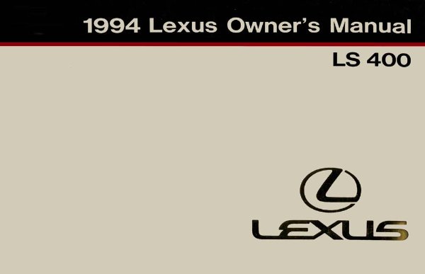 1994 Lexus LS 400 Owner's Manual