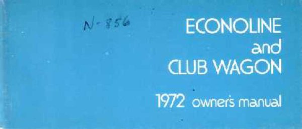 1972 Ford Econoline, Club Wagon Owner's Manual