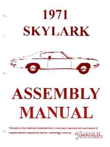 1971 Buick Skylark Assembly Manual Book Rebuild Instructions Illustrations