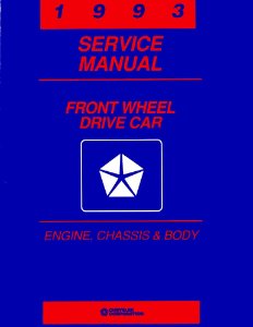 1993 Chrysler Fifth Avenue, Imperial, Lebaron, New Yorker, Daytona, Dynasty, Shadow, Spirit, Acclaim, Sundance Factory Shop Service Manual