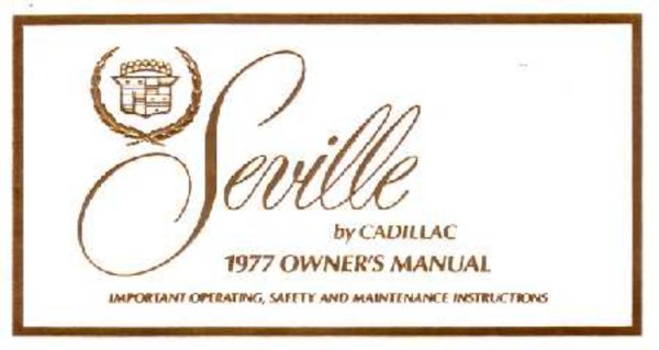 1977 Cadillac Seville Owner's Manual