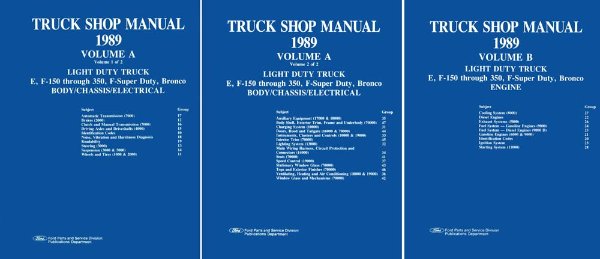 1989 Ford Truck F-150, F-250, F-350, Econoline Factory Shop Service Manual
