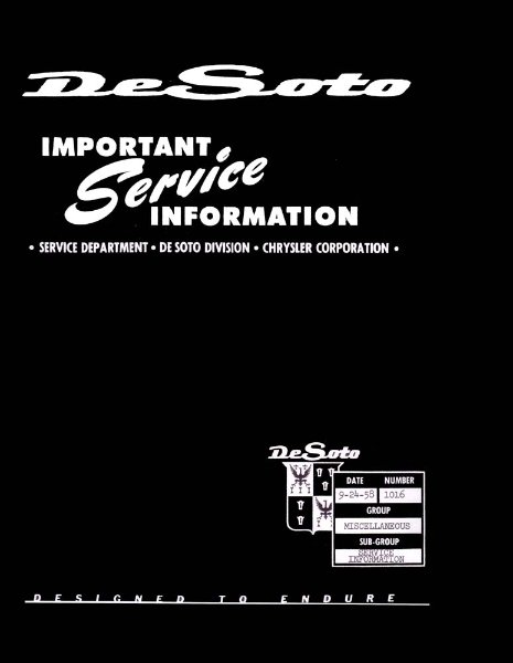 1959 DeSoto Adventurer, Firedome, Fireflite, Firesweep Factory Shop Service Manual